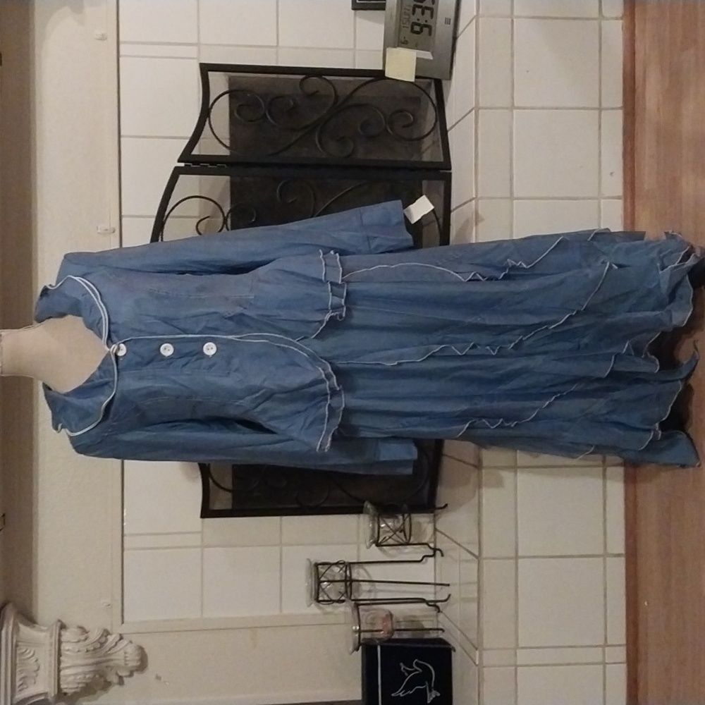 Ashro Blue Ruffled Dress Set - Picture 3 of 5
